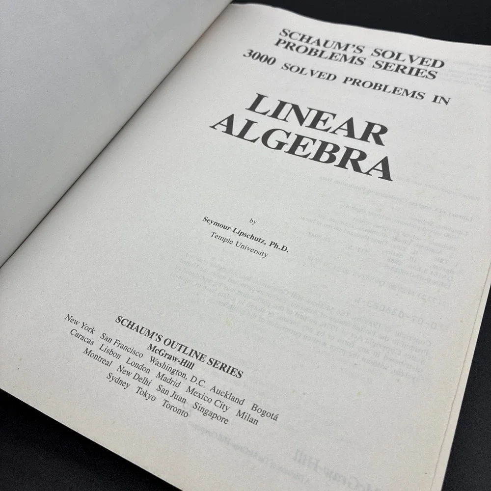 3,000 Solved Problems in Linear Algebra Seymour Lipschutz Paperback Schaum's